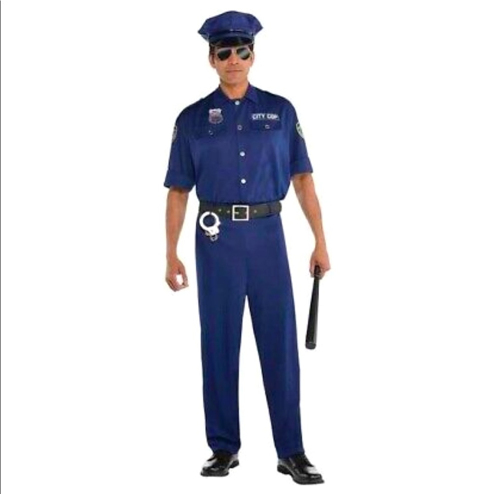 Police Men’s Adult Cop Costume Police On Patrol Halloween Costume Party